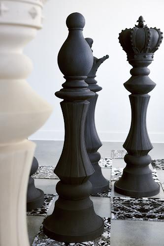 Phillips Collection Queen Chess Sculpture, Cast Stone White White Accent