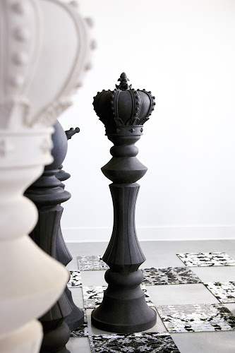 Phillips Collection Queen Chess Sculpture, Cast Stone White White Accent