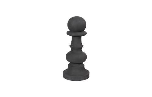 Phillips Collection Pawn Chess Sculpture, Cast Stone Black Black Accent