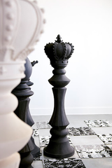 Phillips Collection Pawn Chess Sculpture, Cast Stone Black Black Accent