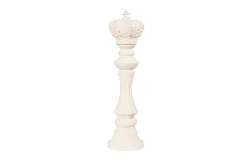 Phillips Collection King Chess Sculpture, Cast Stone White White Accent
