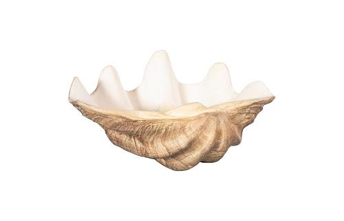 Phillips Collection Cast Clam Shell , Faux Finish, SM Beige Bowl