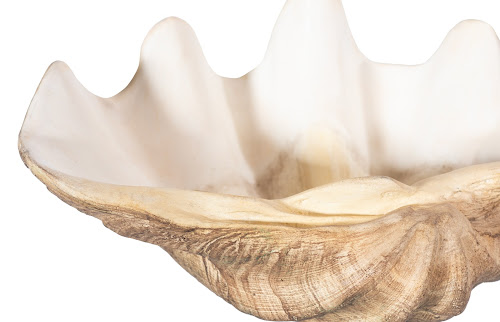 Phillips Collection Cast Clam Shell , Faux Finish, SM Beige Bowl