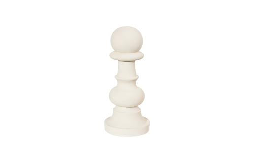 Phillips Collection Pawn Chess Sculpture, Cast Stone White White Accent