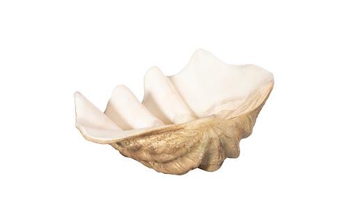 Phillips Collection Cast Clam Shell , Faux Finish, LG Beige Bowl