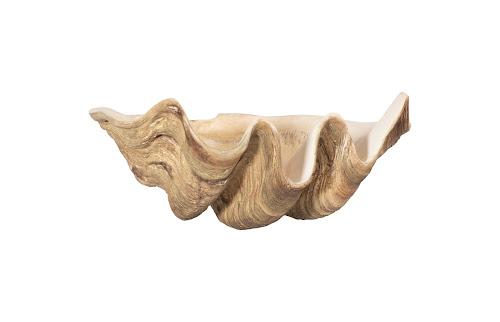 Phillips Collection Cast Clam Shell , Faux Finish, LG Beige Bowl