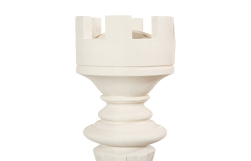 Phillips Collection Rook Chess Sculpture Cast Stone White Accent