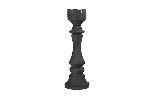 Phillips Collection Rook Chess Sculpture Cast Stone Black Accent