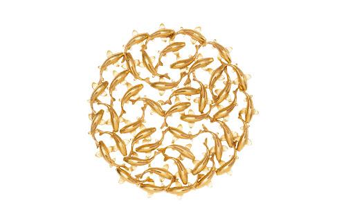 Phillips Collection Koi Wall Art, Gold Leaf Gold Accent