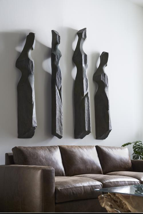 Phillips Collection Cast Women Wall Art, F, Splinter Stone Finish Green Accent