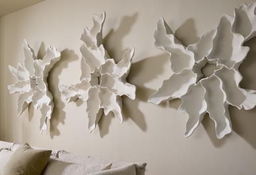 Phillips Collection Contour Cast Root Flower Wall Art White Stone Accent