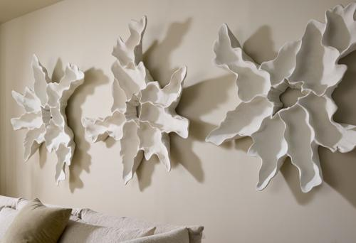 Phillips Collection Contour Cast Root Flower Wall Art White Stone Accent