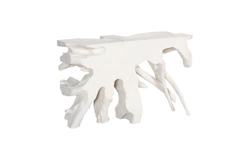 Phillips Collection Contour Cast Root White Stone Console
