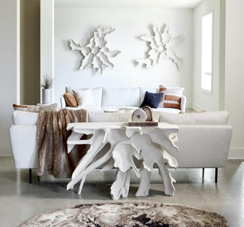 Phillips Collection Contour Cast Root White Stone Console
