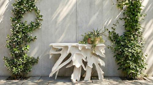Phillips Collection Contour Cast Root White Stone Console