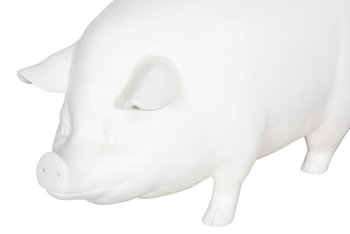 Phillips Collection Pig Sculpture Standing Off White Accent