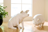 Phillips Collection Pig Sculpture Standing Off White Accent