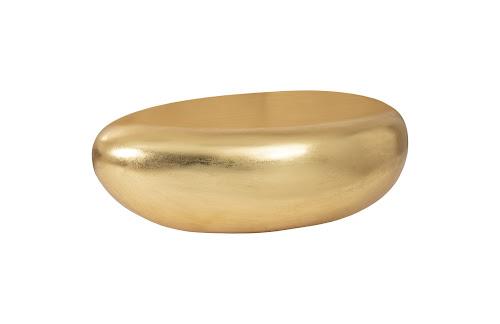 Phillips Collection River Stone , Gold Leaf, Small Gold Coffee Table