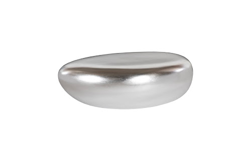 Phillips Collection River Stone , Silver Leaf, Small Silver Coffee Table