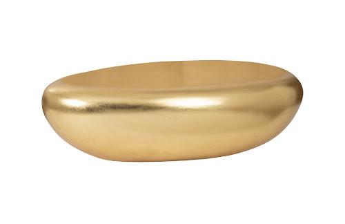 Phillips Collection River Stone , Gold Leaf, Large Gold Coffee Table