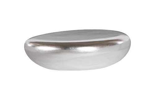 Phillips Collection River Stone , Silver Leaf, Large Silver Coffee Table