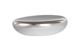 Phillips Collection River Stone , Silver Leaf, Large Silver Coffee Table