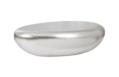 Phillips Collection River Stone , Silver Leaf, Large Silver Coffee Table