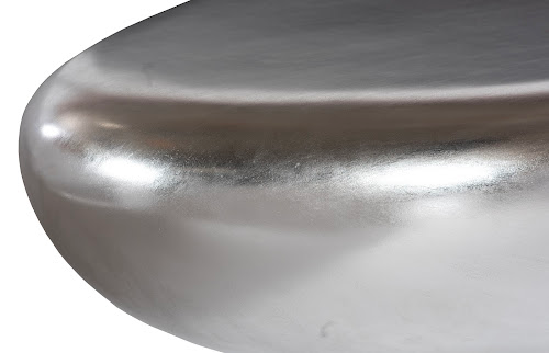 Phillips Collection River Stone , Silver Leaf, Large Silver Coffee Table