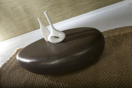 Phillips Collection River Stone , Bronze, Small Brown Coffee Table