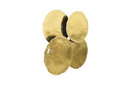 Phillips Collection Cast Oil Drum Wall Discs Gold Leaf Set of 4 Wall Art