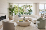 Phillips Collection River Stone , Roman Stone, Small Off White Coffee Table