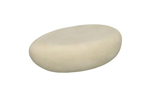 Phillips Collection River Stone , Roman Stone, Small Off White Coffee Table