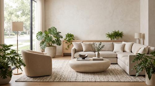 Phillips Collection River Stone , Roman Stone, Large Off White Coffee Table