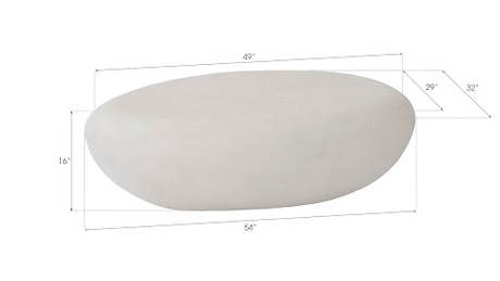 Phillips Collection River Stone , Roman Stone, Large Off White Coffee Table