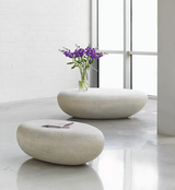 Phillips Collection River Stone , Roman Stone, Large Off White Coffee Table