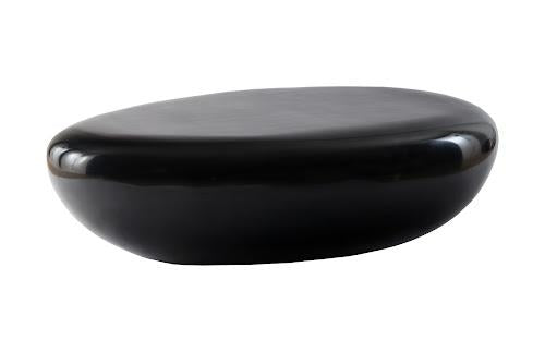 Phillips Collection River Stone , Gel Coat Black, Large Black Coffee Table