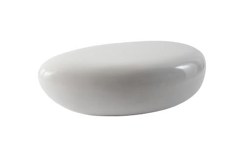 Phillips Collection River Stone , Gel Coat White, Small White Coffee Table