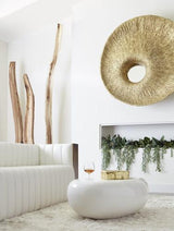 Phillips Collection River Stone , Gel Coat White, Small White Coffee Table