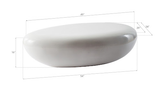 Phillips Collection River Stone , Gel Coat White, Large White Coffee Table