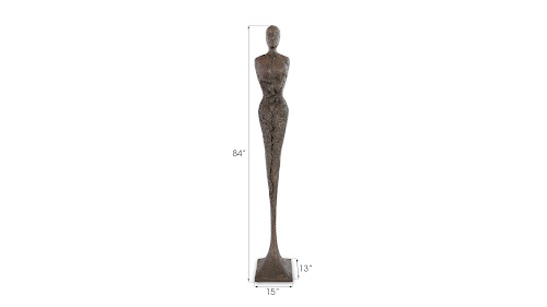 Phillips Collection Tall Chiseled Female Sculpture Resin Bronze Finish Accent