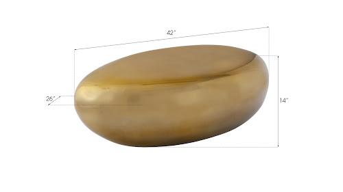 Phillips Collection River Stone , Liquid Gold, Small Gold Coffee Table