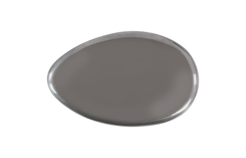 Phillips Collection River Stone , Polished Aluminum, Large Gray Coffee Table
