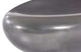 Phillips Collection River Stone , Polished Aluminum, Large Gray Coffee Table