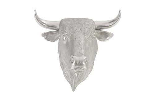 Phillips Collection Spanish Fighting Bull Wall Art Resin Silver Leaf Accent