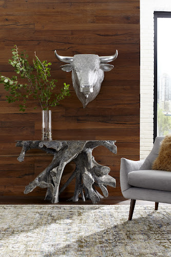 Phillips Collection Spanish Fighting Bull Wall Art Resin Silver Leaf Accent