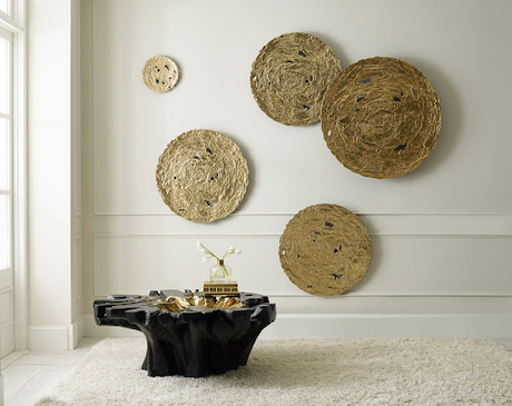 Phillips Collection Molten Wall Disc Medium Gold Leaf Accent
