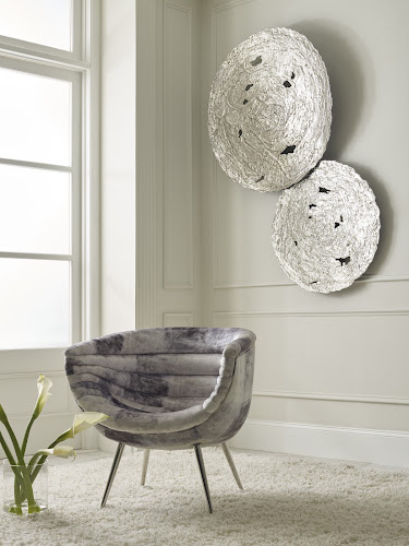 Phillips Collection Molten Wall Disc Small Silver Leaf Accent