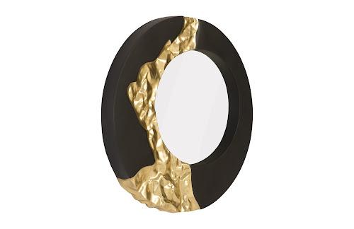 Phillips Collection Mercury Black Gold Leaf Mirror