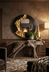 Phillips Collection Mercury Black Gold Leaf Mirror
