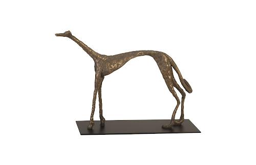 Phillips Collection Greyhound on Black Metal Base Resin Bronze Finish Accent